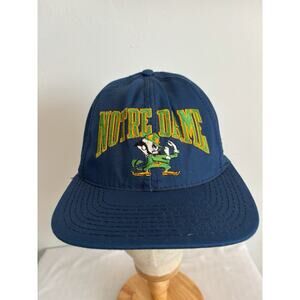Vintage Notre Dame Fighting Irish Hat SnapBack Cap Made in USA 80/90s
